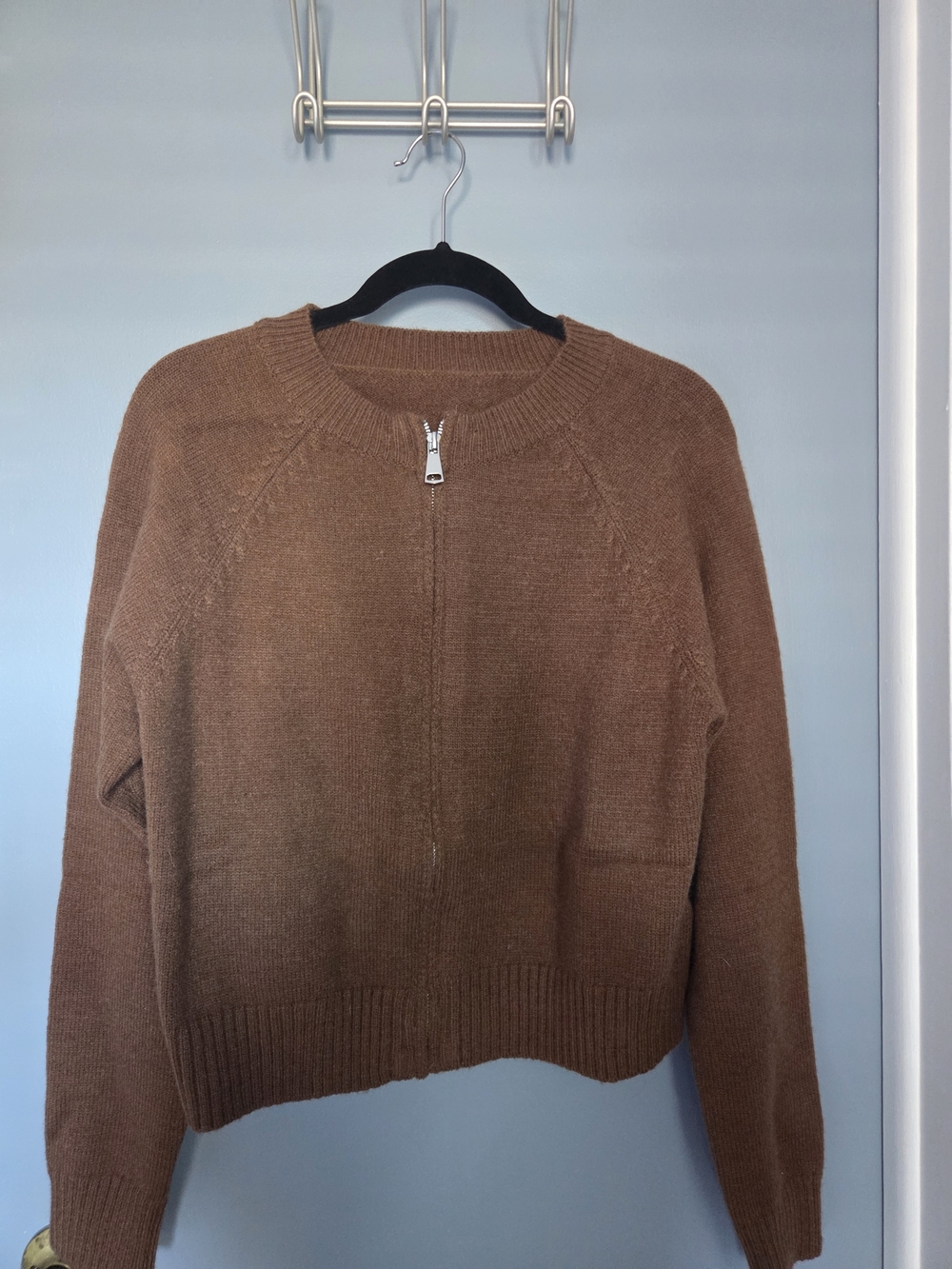 Women's Brown Half-Zip Sweater